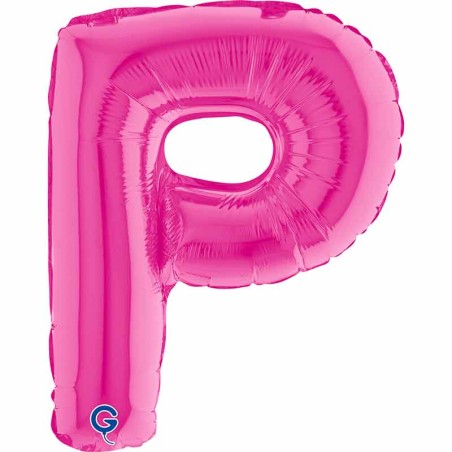 Palloncino in Foil 14" Lettera P Fucsia "Hot Pink" Lettere 14" Fucsia "Hot Pink"