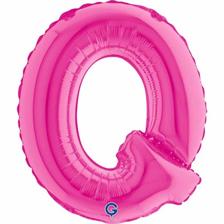 Palloncino in Foil 14" Lettera Q Fucsia "Hot Pink" Lettere 14" Fucsia "Hot Pink"