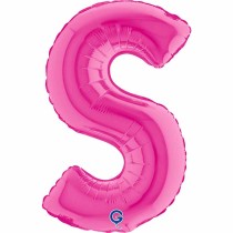 Palloncino in Foil 14" Lettera S Fucsia "Hot Pink" Lettere 14" Fucsia "Hot Pink"
