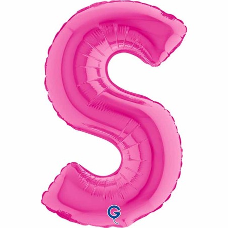 Palloncino in Foil 14" Lettera S Fucsia "Hot Pink" Lettere 14" Fucsia "Hot Pink"