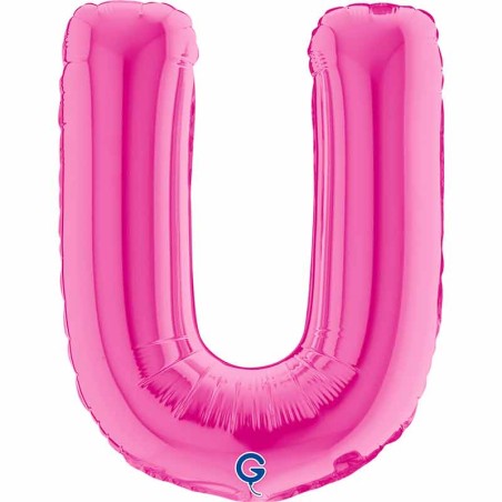 Palloncino in Foil 14" Lettera U Fucsia "Hot Pink" Lettere 14" Fucsia "Hot Pink"