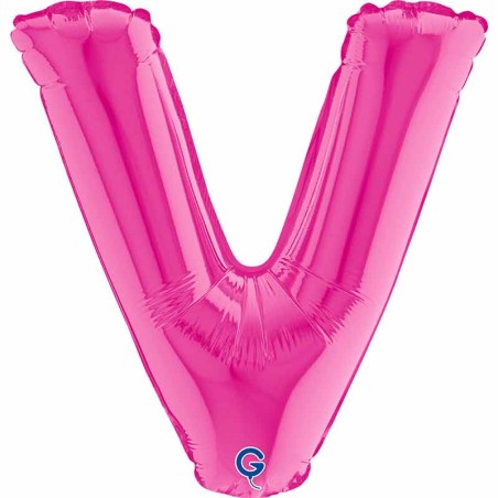 Palloncino in Foil 14" Lettera V Fucsia "Hot Pink" Lettere 14" Fucsia "Hot Pink"