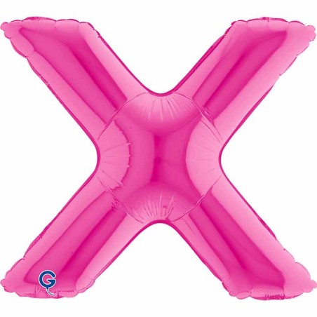 Palloncino in Foil 14" Lettera X Fucsia "Hot Pink" Lettere 14" Fucsia "Hot Pink"