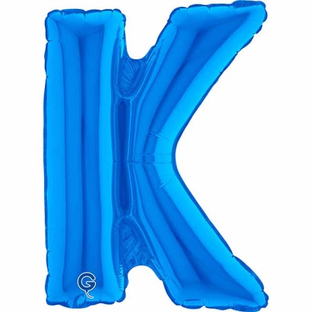 Palloncino in Foil 14" Lettera K Blu "Blue" Lettere 14" Blu "Blue"