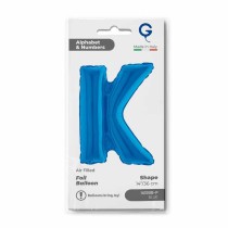 Palloncino in Foil 14" Lettera K Blu "Blue" Lettere 14" Blu "Blue"