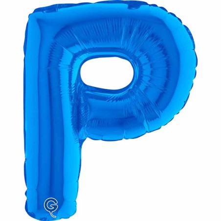 Palloncino in Foil 14" Lettera P Blu "Blue" Lettere 14" Blu "Blue"