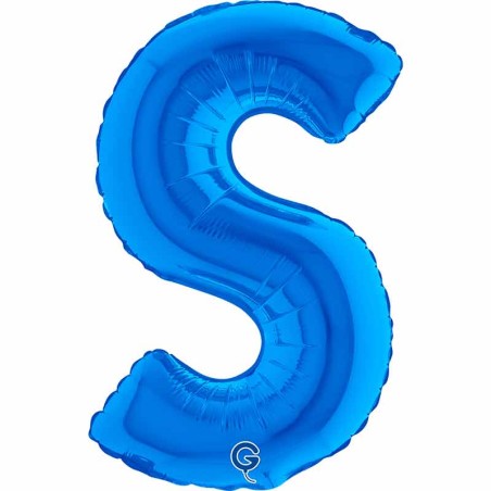 Palloncino in Foil 14" Lettera S Blu "Blue" Lettere 14" Blu "Blue"