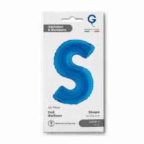 Palloncino in Foil 14" Lettera S Blu "Blue" Lettere 14" Blu "Blue"