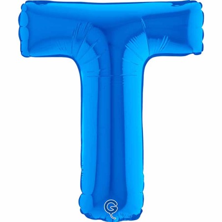 Palloncino in Foil 14" Lettera T Blu "Blue" Lettere 14" Blu "Blue"