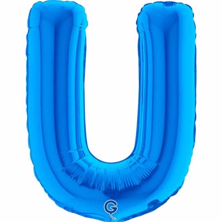 Palloncino in Foil 14" Lettera U Blu "Blue" Lettere 14" Blu "Blue"