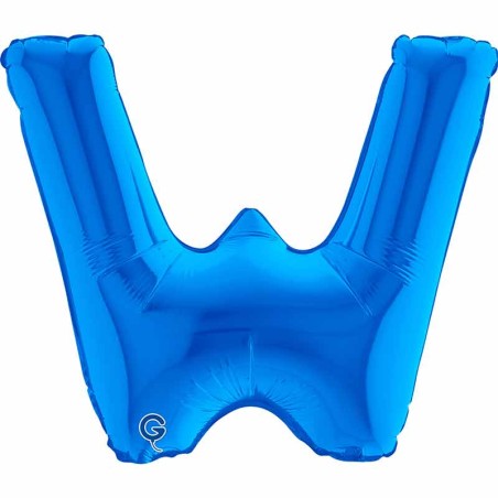 Palloncino in Foil 14" Lettera W Blu "Blue" Lettere 14" Blu "Blue"