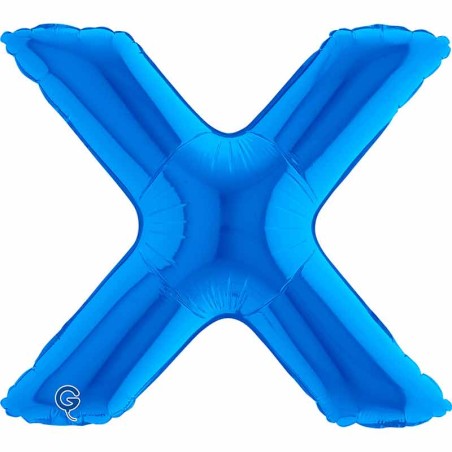 Palloncino in Foil 14" Lettera X Blu "Blue" Lettere 14" Blu "Blue"