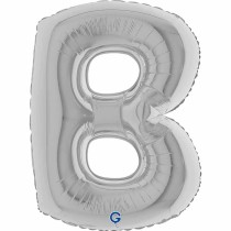 Palloncino in Foil 40" Lettera "B" grande Argento Lettere 40" Argento "Silver"