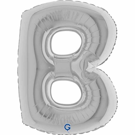 Palloncino in Foil 40" Lettera "B" grande Argento Lettere 40" Argento "Silver"