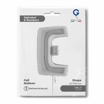 Palloncino in Foil 40" Lettera "E" grande Argento Lettere 40" Argento "Silver"