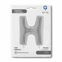 Palloncino in Foil 40" Lettera "H" grande Argento Lettere 40" Argento "Silver"