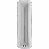 Palloncino in Foil 40" Lettera "I" grande Argento Lettere 40" Argento "Silver"
