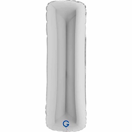 Palloncino in Foil 40" Lettera "I" grande Argento Lettere 40" Argento "Silver"
