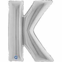 Palloncino in Foil 40" Lettera "K" grande Argento Lettere 40" Argento "Silver"