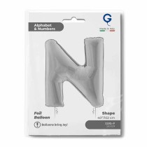 Palloncino in Foil 40" Lettera "N" grande Argento Lettere 40" Argento "Silver"
