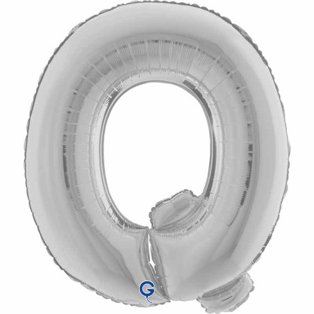 Palloncino in Foil 40" Lettera "Q" grande Argento Lettere 40" Argento "Silver"