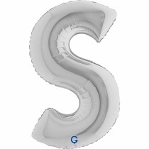 Palloncino in Foil 40" Lettera "S" grande Argento Lettere 40" Argento "Silver"