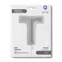 Palloncino in Foil 40" Lettera "T" grande Argento Lettere 40" Argento "Silver"