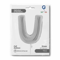 Palloncino in Foil 40" Lettera "U" grande Argento Lettere 40" Argento "Silver"