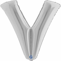 Palloncino in Foil 40" Lettera "V" grande Argento Lettere 40" Argento "Silver"