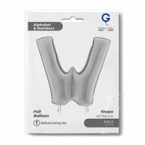 Palloncino in Foil 40" Lettera "W" grande Argento Lettere 40" Argento "Silver"