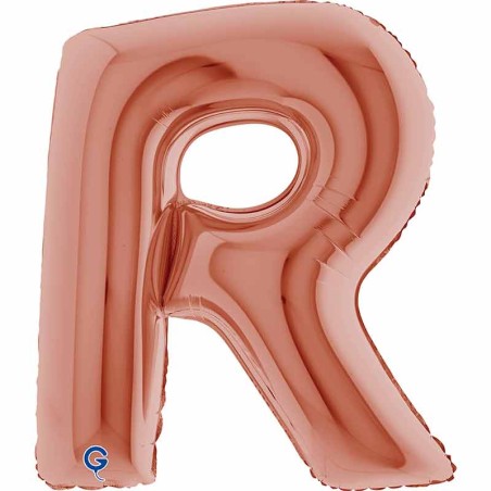 Palloncino in Foil 40" Lettera "R" grande Rose Gold Lettere 40" Rose Gold