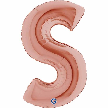 Palloncino in Foil 40" Lettera "S" grande Rose Gold Lettere 40" Rose Gold