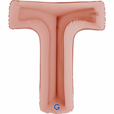Palloncino in Foil 40" Lettera "T" grande Rose Gold Lettere 40" Rose Gold