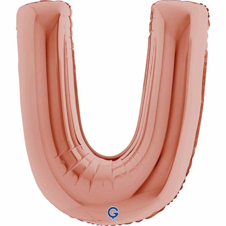 Palloncino in Foil 40" Lettera "U" grande Rose Gold Lettere 40" Rose Gold