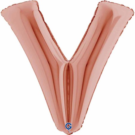 Palloncino in Foil 40" Lettera "V" grande Rose Gold Lettere 40" Rose Gold