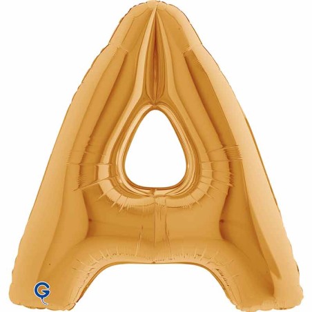 Palloncino in Foil 40" Lettera "A" grande Oro Lettere 40" Oro "Gold"