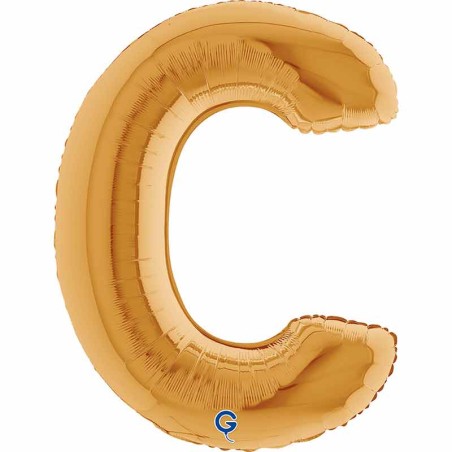 Palloncino in Foil 40" Lettera "C" grande Oro Lettere 40" Oro "Gold"
