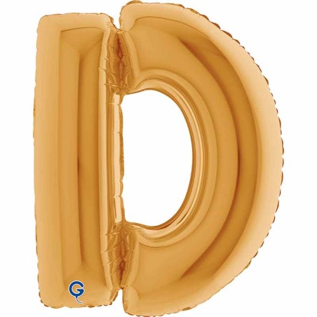 Palloncino in Foil 40" Lettera "D" grande Oro Lettere 40" Oro "Gold"