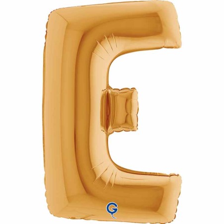 Palloncino in Foil 40" Lettera "E" grande Oro Lettere 40" Oro "Gold"