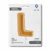 Palloncino in Foil 40" Lettera "L" grande Oro Lettere 40" Oro "Gold"