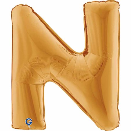Palloncino in Foil 40" Lettera "N" grande Oro Lettere 40" Oro "Gold"