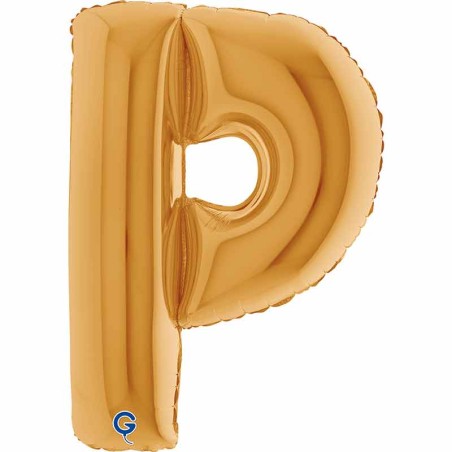 Palloncino in Foil 40" Lettera "P" grande Oro Lettere 40" Oro "Gold"