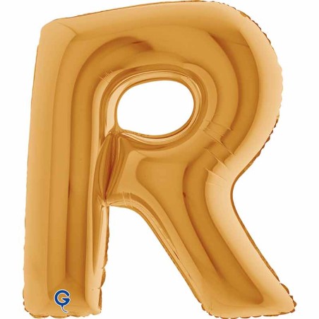 Palloncino in Foil 40" Lettera "R" grande Oro Lettere 40" Oro "Gold"