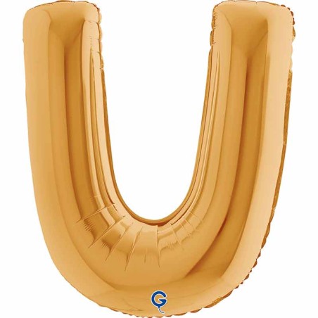 Palloncino in Foil 40" Lettera "U" grande Oro Lettere 40" Oro "Gold"