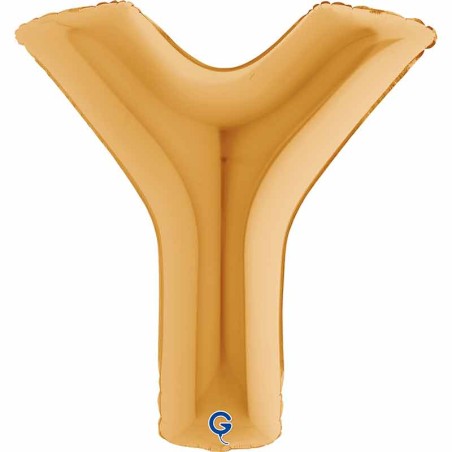 Palloncino in Foil 40" Lettera "Y" grande Oro Lettere 40" Oro "Gold"