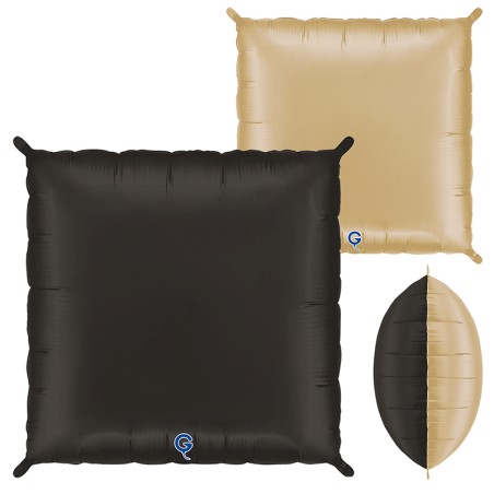 Palloncino in Foil 28" Quadrato Bicolore Fumé e Champagne Satinato 2pz Solid Bicolor Square "Quadrati"