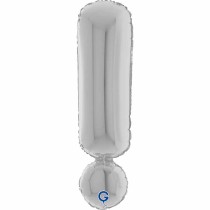 Palloncino in Foil 40" Lettera "!" grande Argento Simboli Grandi 40"