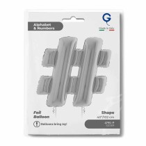 Palloncino in Foil 40" Lettera "Cancelletto" grande Argento Simboli Grandi 40"