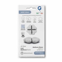 Base Cuore in Foil 15" Bianco Satinato per Palloncini ad Aria Numeri 40" Bianco "White"