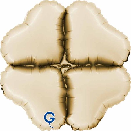 Base Cuore in Foil 15" Crema Satinato per Palloncini ad Aria Basi Mylar per Palloncini